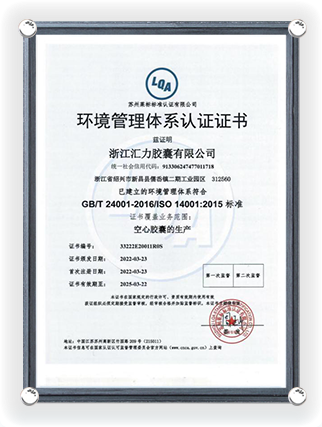 Certificato di Certificazione del Sistema di Gestione Ambientale (Versione Cinese) 22 Marzo 2025